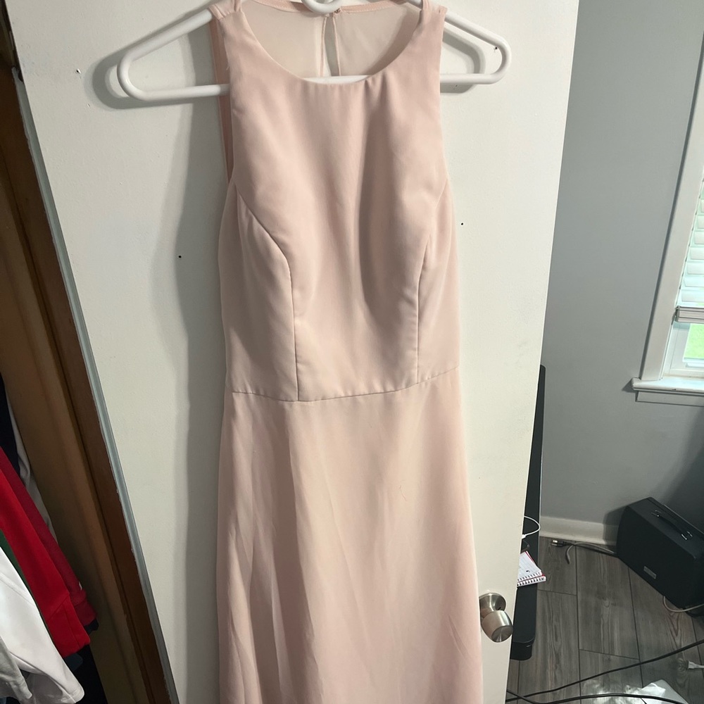Bill Levkoff High Neck Style 1563 Pink Bridesmaid Dress